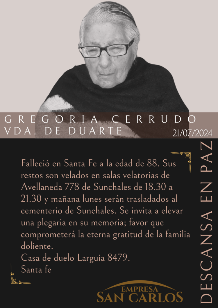 Gregoria Cerrudo Vda. de Duarte