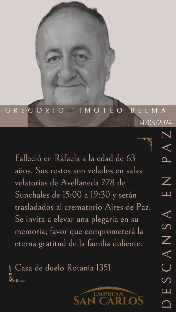 Gregorio Timoteo Belma.