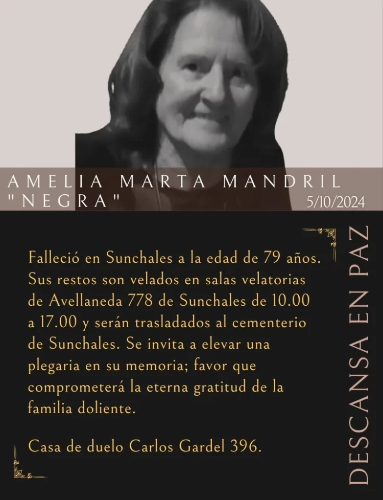 Amelia Marta Mandril “Negra”