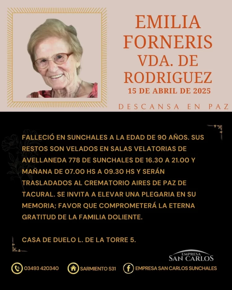 Emilia Forneris Vda. de Rodriguez