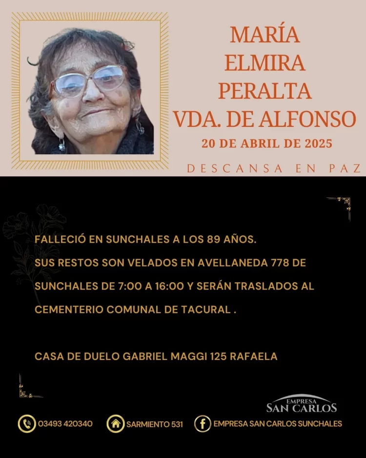 María Elmira Peralta Vda. de Alfonso
