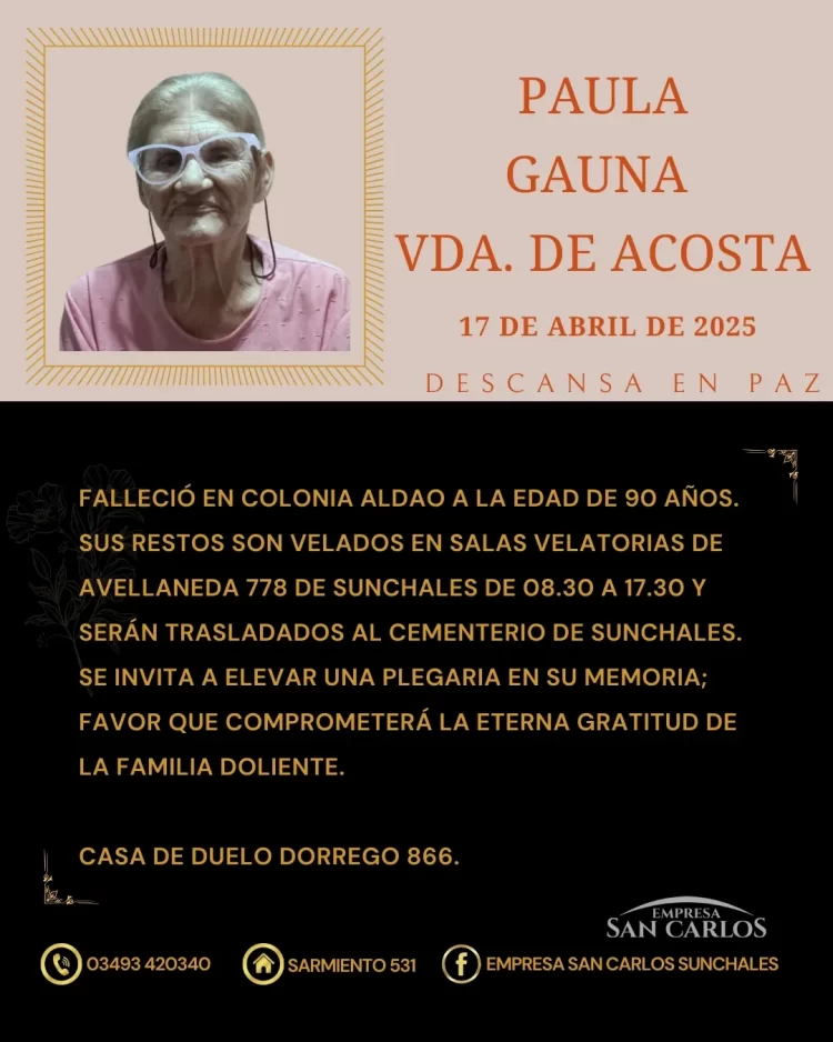 Paula Gauna vda. de Acosta