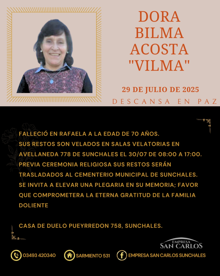 Dora Bilma Acosta”Vilma”
