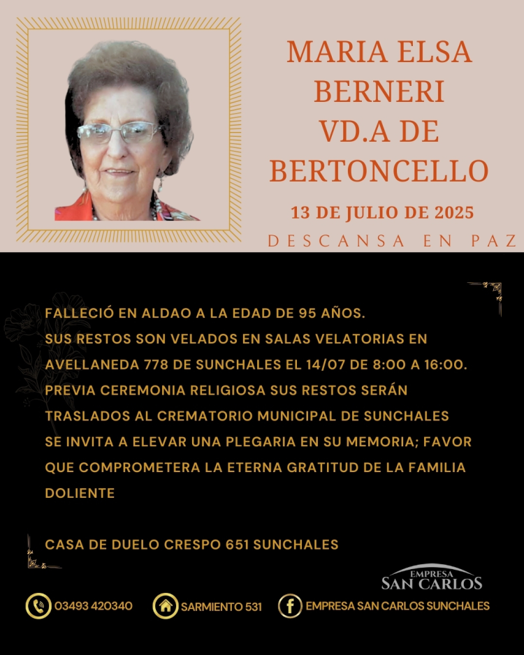 Maria Elsa Berneri Viuda de Bertoncello