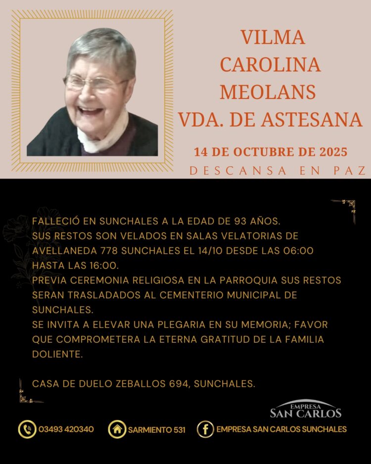 Vilma Carolina Meolans Vda. de Astesana