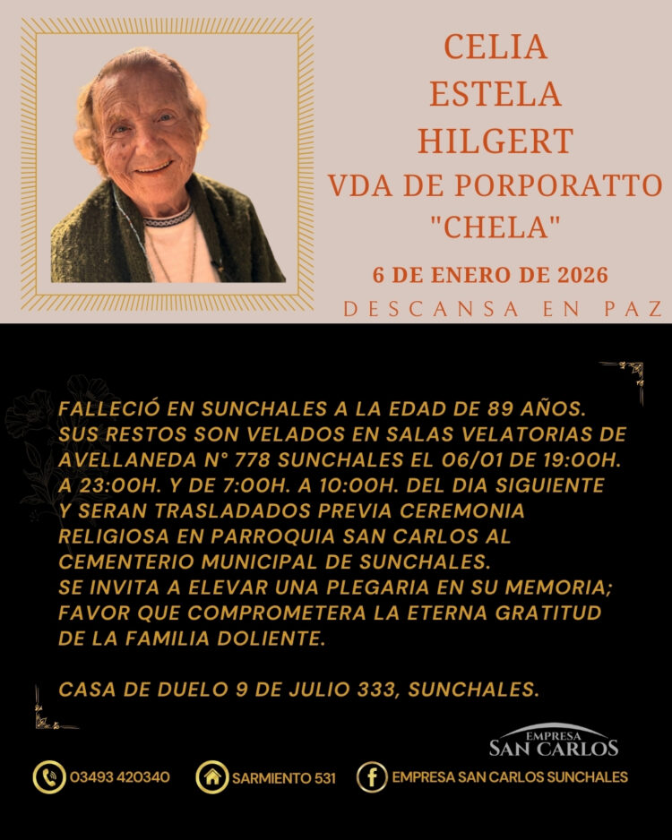 Celia Estela Hilgert Vda de Porporatto CHELA