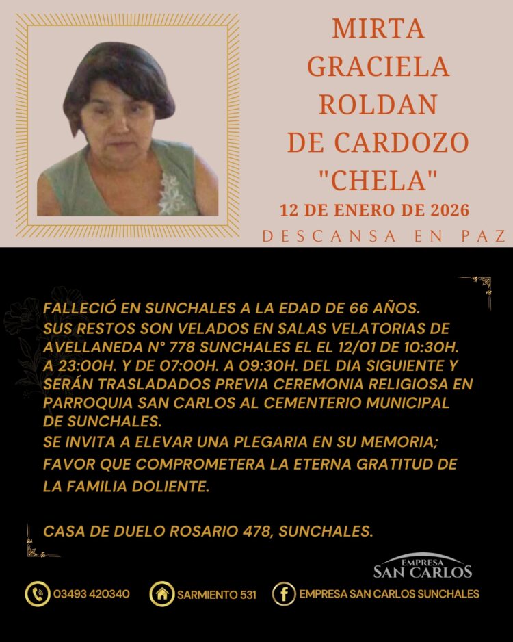 Mirta Graciela Roldan de Cardozo “CHELA”