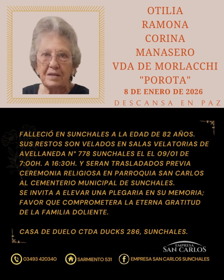 Otilia Ramona Corina Manasero Vda de Morlacchi “POROTA”