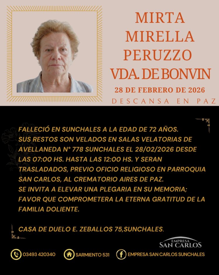 Mirta Mirella Peruzzo Vda. de Bonvin