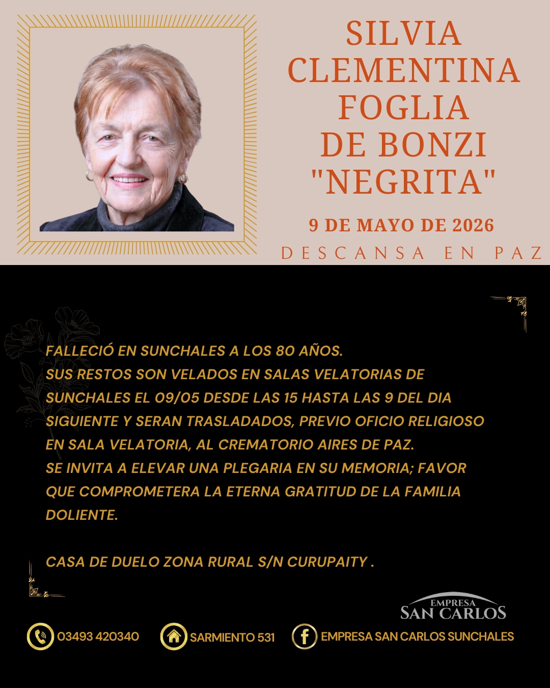 Silvia Clementina Foglia de Bonzi “Negrita”
