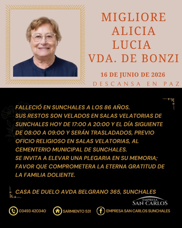 Alicia Lucia Migliore Vda. de Bonzi